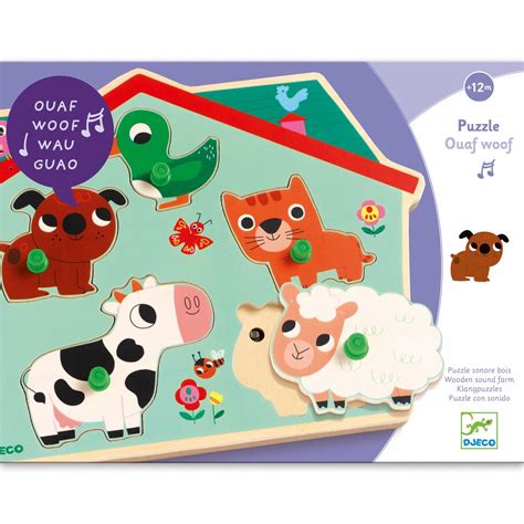 Djeco Vkládací Puzzle Domací Zvířátka Creammycz