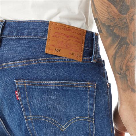 Køb Levis Herre 501 Original Jeans Med Lige Ben Mellemblå