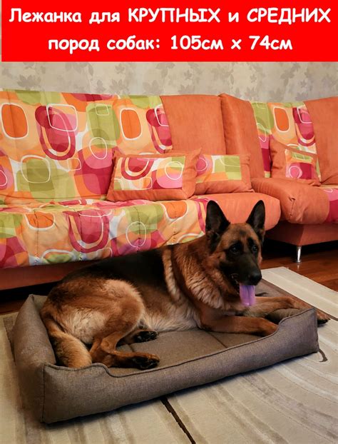 Лежанка для крупных и средних пород собак 105см х 74см - купить с ...