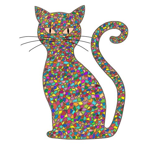 kucing mosaik warna warni gambar gratis  pixabay pixabay