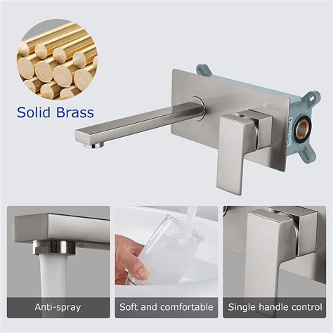 Hot Sale Cupc Certified Brushed Nickel Dual Hole Waterfall Universal Wallmount Basin Faucet