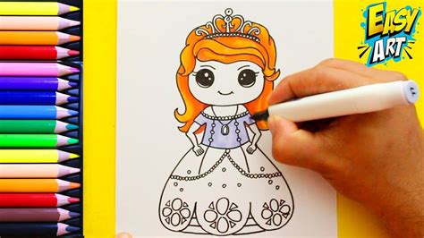 La Princesita Sofia Dibujar A Sofia Cute Dibujos Faciles How