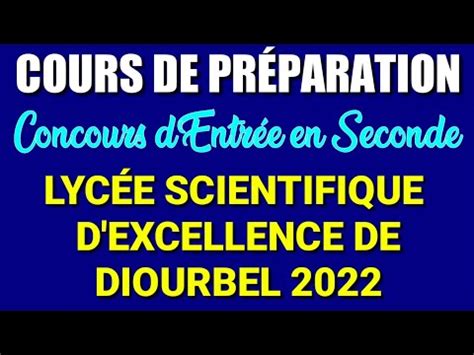 Cours De Pr Paration Du Concours D Entr E Au Lyc E Scientifique D