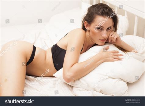 Sexy Natural Brunette Lingerie Woman On Stock Photo Shutterstock