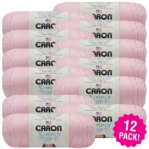 Caron Simply Soft Solids Yarn Soft Pink Multipack Of 12 Walmart
