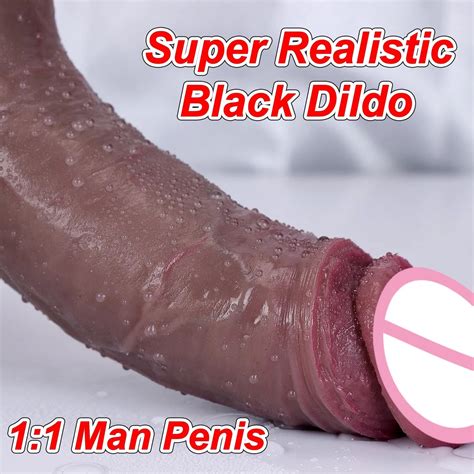 Vibrador Realista De Pele Negra P Nis Adulto Macio Silicone Duplo