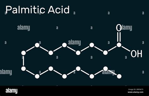 Palmitic Acid Or Hexadecanoic C16h32o2 Molecule It Is Saturated Fatty