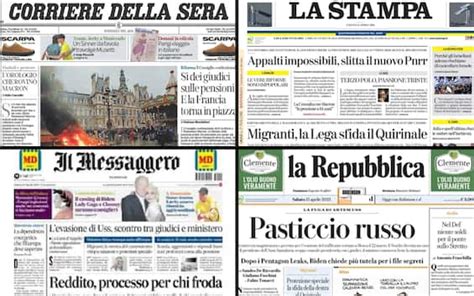 Le Prime Pagine Dei Quotidiani Di Oggi 15 Aprile La Rassegna Stampa