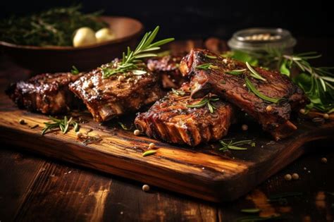 Premium Photo Delicious Grilled Ribs On Table