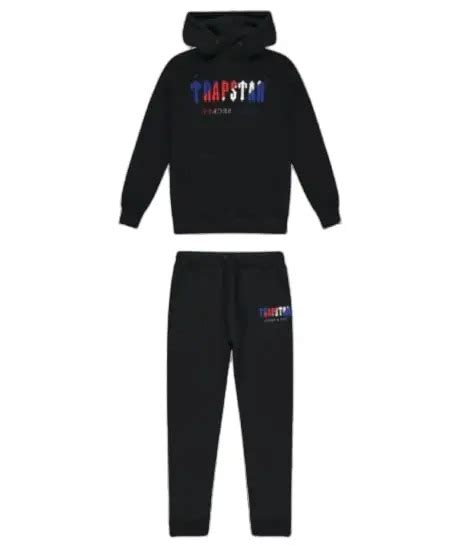 Trapstar Black Revolution Chenille Decoded Hooded Tracksuit