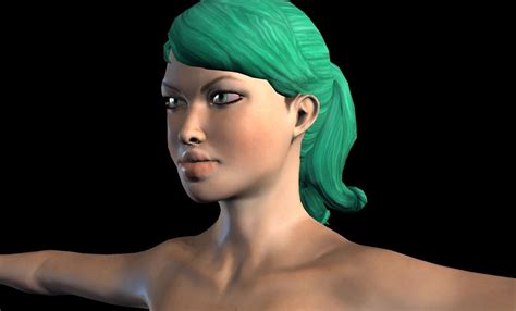 D Model Naked Brunette Girl Low Poly D Model VR AR Low Poly CGTrader