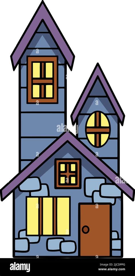 Haunted House Halloween Cartoon Colored Clipart Stock Vector Image ...