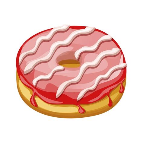 Premium Vector Vector Donut With Pink Glaze Donut Icon Sweet Dessert