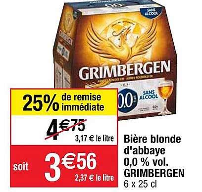 Promo Bi Re Blonde D Abbaye Vol Grimbergen Chez Cora Icatalogue Fr