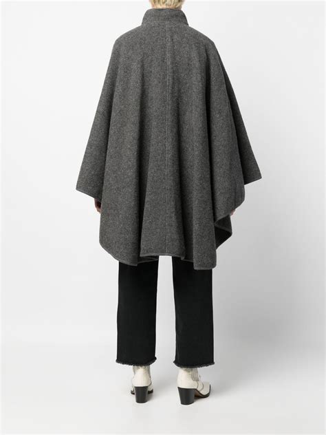 A N G E L O Vintage Cult S Stand Up Collar Cape Grey Farfetch