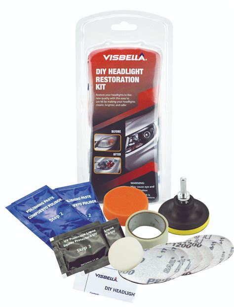 Visbella DIY Car Headlight Cleaning Headlight Restoration Kit Auto ...