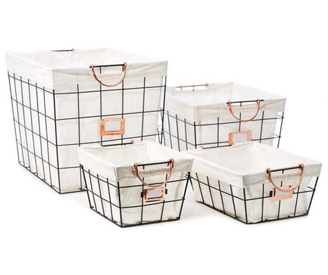 Grid Wire Shallow Storage Bins with Fabric Liner - Big Lots | Laundry ...