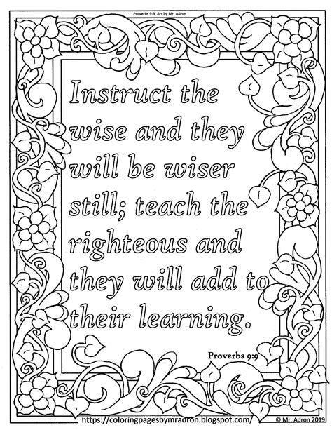 Proverbs 3 5 6 Coloring Page Coloring Pages