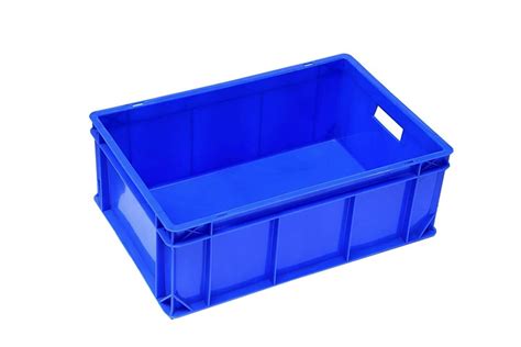 Rectangular Blue Plastic Crates Series For Dairy Outer Dimension