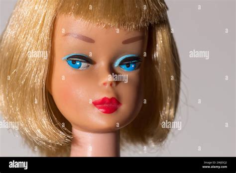 A Close Up Portrait Of A Barbie Doll From The 1960s Copyright 1958
