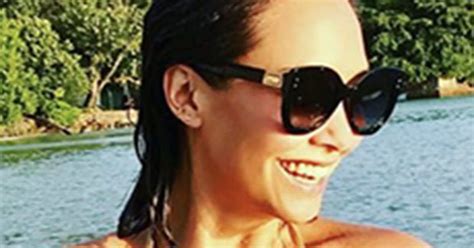 Pure Klass Myleene Strikes Gold In Barely There Two Piece Bikini Daily Star