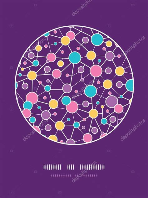 Molecular Structure Circle Seamless Pattern Background Stock Vector