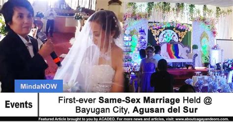 First Ever Same Sex Marriage Held Bayugan Agusan Del Sur