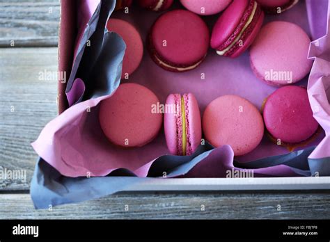 sweet macaroons with caramel, french food Stock Photo - Alamy