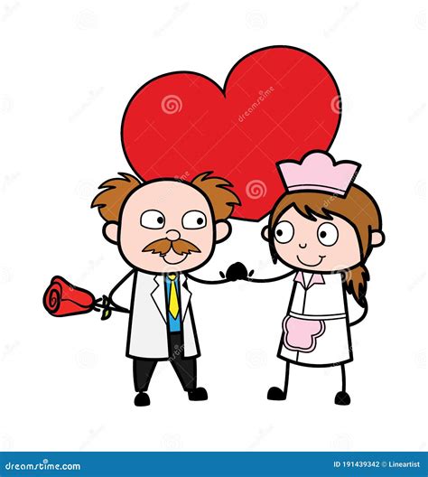 Cartoon Scientist in Love stock illustration. Illustration of love ...