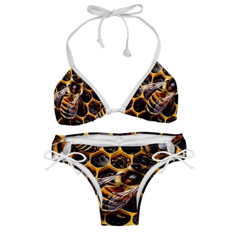 Honeybee Detachable Sponge Adjustable Strap Bikini Set Two Pack Versatile Swimwear For All