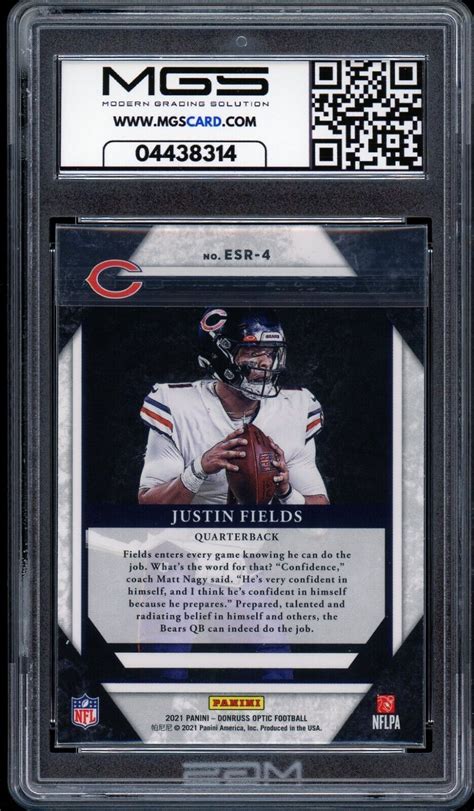 2021 Panini Donruss Optic ESR 4 Justin Field MGS GRADED 10 GEM Mint RC