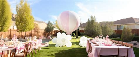 Ft Hot Air Balloon Decorations Inflatable Baby Shower Party Decoration For Girl With Air Pump