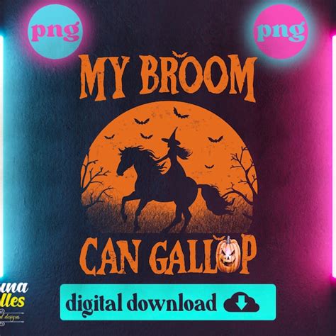 Witch Riding Horse Png Etsy