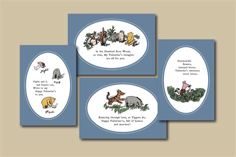 Classic Winnie the Pooh Valentines, Vintage Valentines, 100 Acre Wood ...