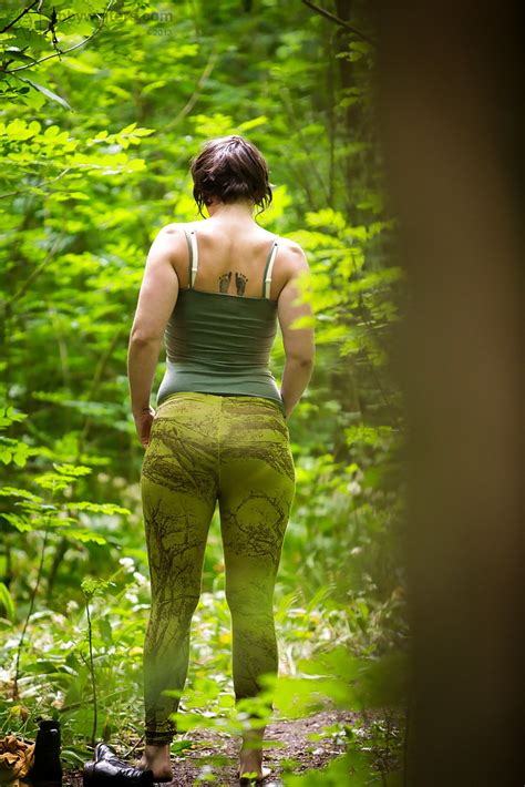 Voyeur Snaps Of Naked Brunette Chick In Glasses Getting Dressed In Woods CoedCherry