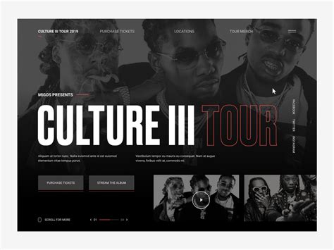 Migos Culture III Website Concept by Landon Cooper on Dribbble