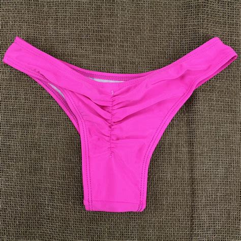 Sexy Women Lovely Bikini Bottom Thong Brief Pure Neon Mint Brazilian Swimwear Tanga Panties