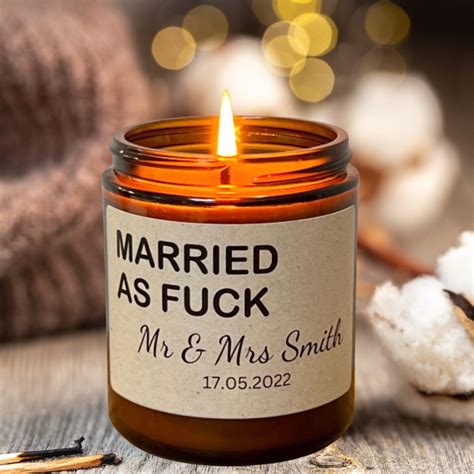 Married As Fuck Personalised Candle Wedding Gift Hen Party Engagement Gift Etsy UK