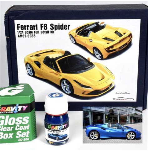 1/24 car model kits Ferrari F8 Spider at alphamodelkit.com