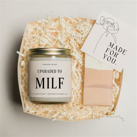 Upgraded To MILF Funny Baby Shower Candle Self Care Gift Box Etsy