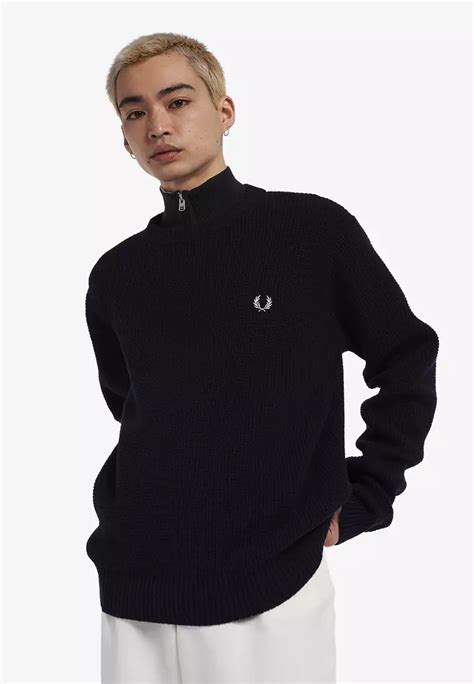 Buy Fred Perry Fred Perry K4534 Classic Zip Through Cardigan Night