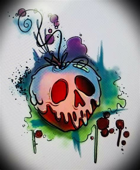 Poison apple of Snow White tatt drawing for tattoo sleeve work! | Snow white tattoos, Apple ...