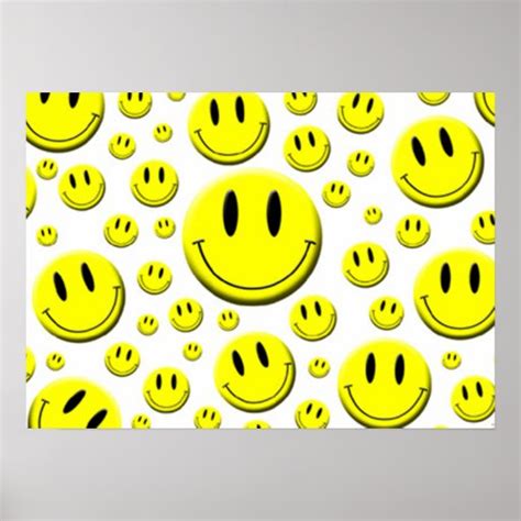 Lots Of Smiley Faces Poster Zazzle