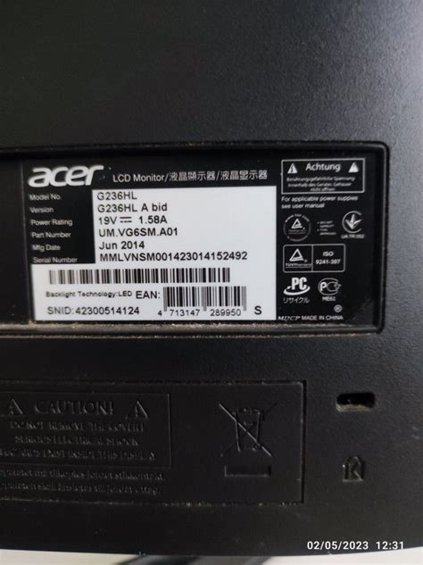 Acer G236HL Widescreen LCD Monitor, Computers & Tech, Desktops on Carousell