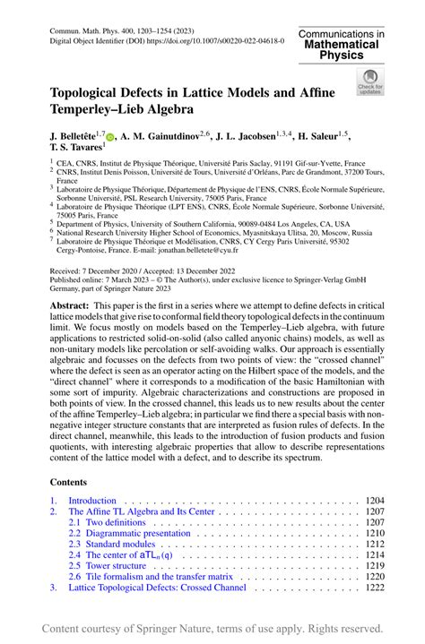 Topological Defects In Lattice Models And Affine Temperleylieb Algebra