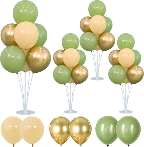Amazon Baby Shower Balloon Stands For Table With Green And Gold Balloons Nude Party