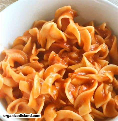 Pasta With Tomato Sauce Organized Island