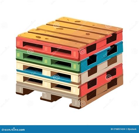 Wooden Cargo Container Transportation Equipment Industry Stock Vector