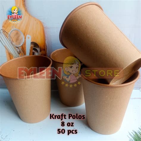 Jual Paper Hot Cup Oz Brown Kraft Polos Isi Pcs Gelas Kertas Shopee Indonesia