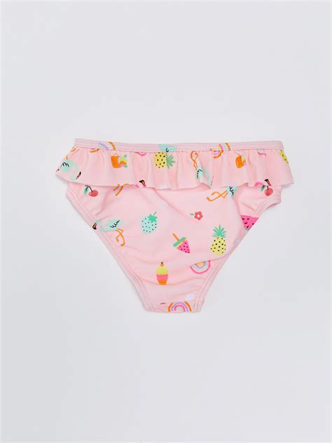 Pembe Beli Lastikli Baskılı Kız Bebek Bikini Alt S36046Z1 LT4 LCW
